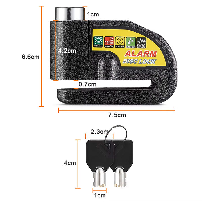 Candado Traba Disco con Alarma para Moto